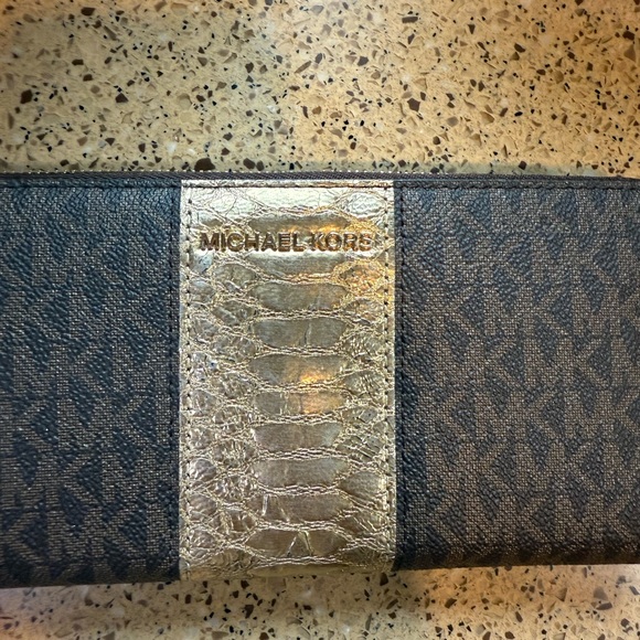 Michael Kors Brown and Gold Wallets with Signature Design - Picture 2 of 7